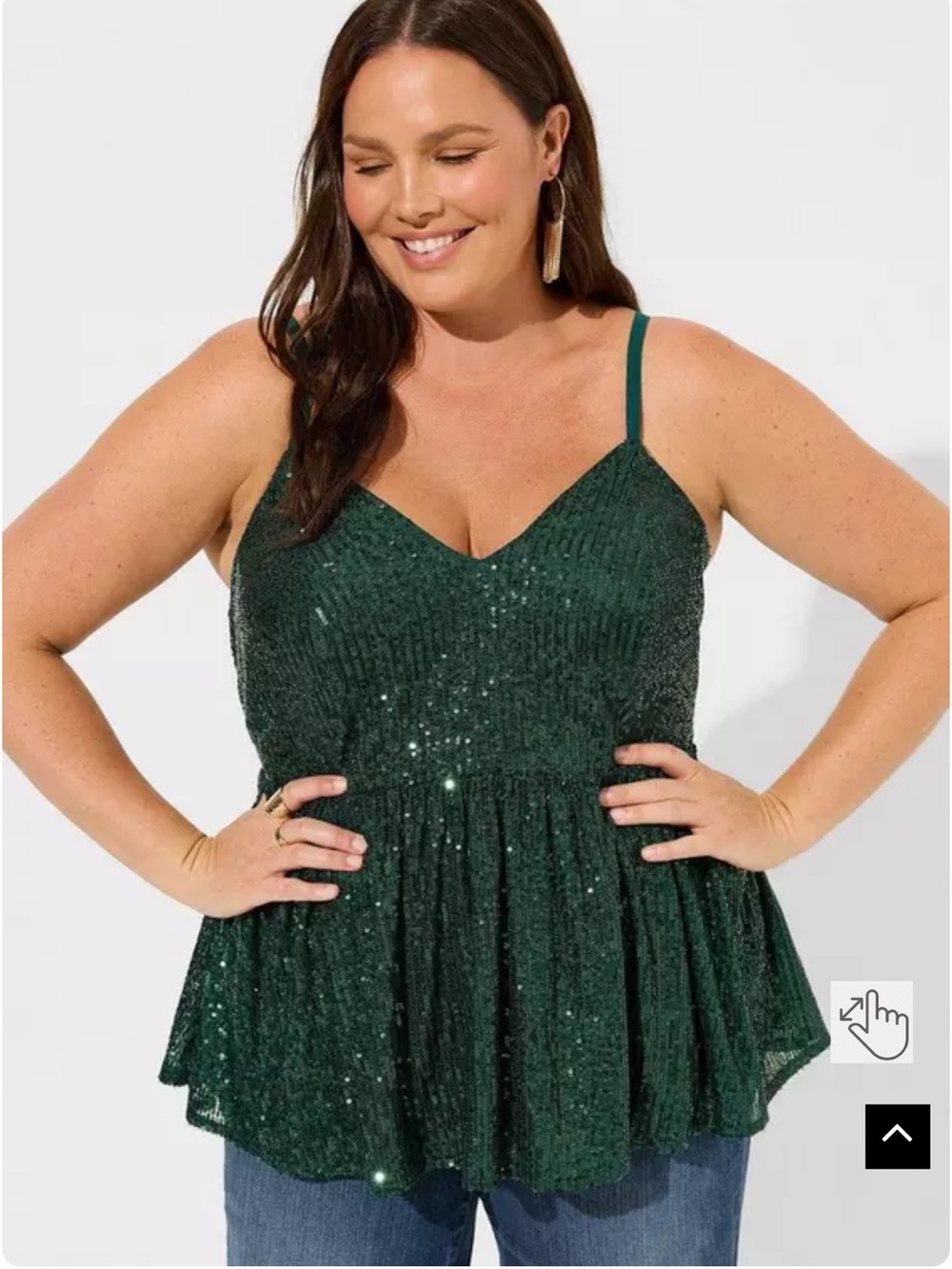 Torrid Peplum Sequin V-Neck Tank